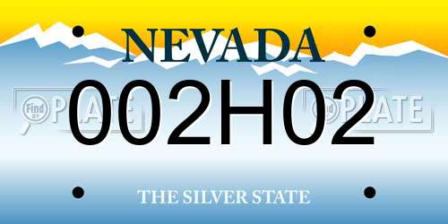 002H02 Nevada License Plate