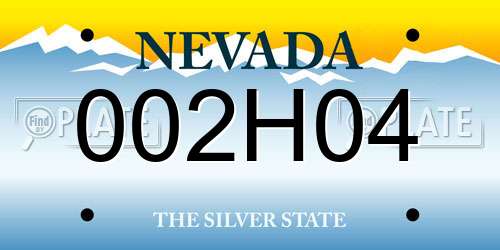 002H04 Nevada License Plate