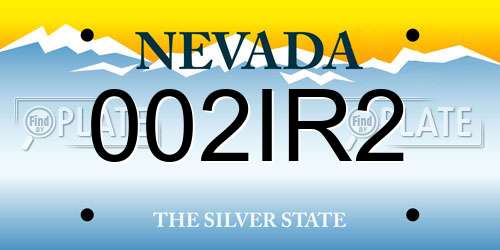 002IR2 Nevada License Plate