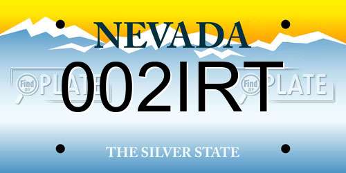 002IRT Nevada License Plate