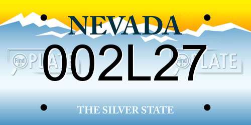 002L27 Nevada License Plate