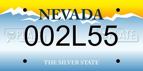 002L55 Nevada License Plate