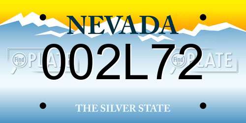 002L72 Nevada License Plate