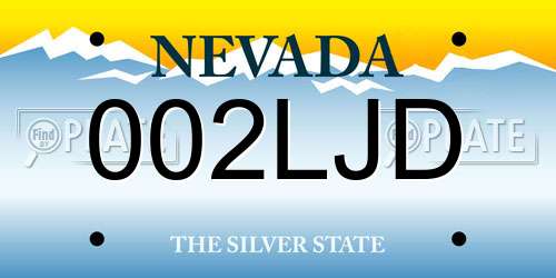 002LJD Nevada License Plate