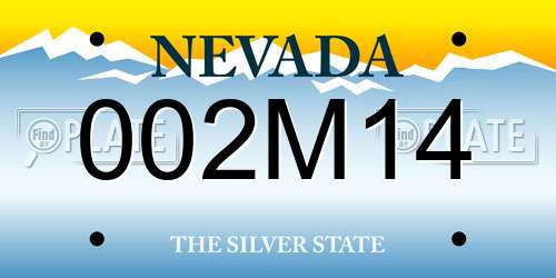 002M14 Nevada License Plate