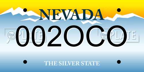 002OCO Nevada License Plate