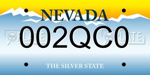 002QC0 Nevada License Plate