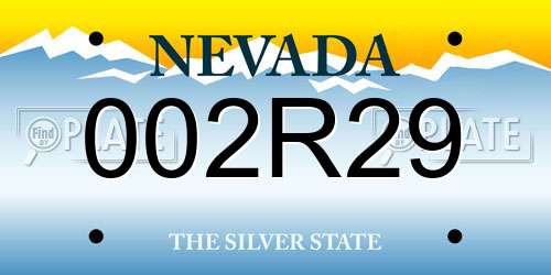002R29 Nevada License Plate