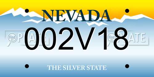 002V18 Nevada License Plate