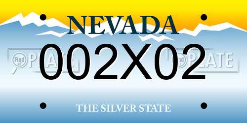 002X02 Nevada License Plate