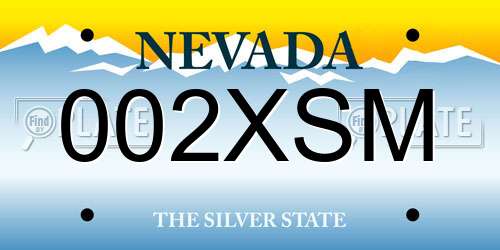 002XSM Nevada License Plate