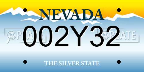 002Y32 Nevada License Plate