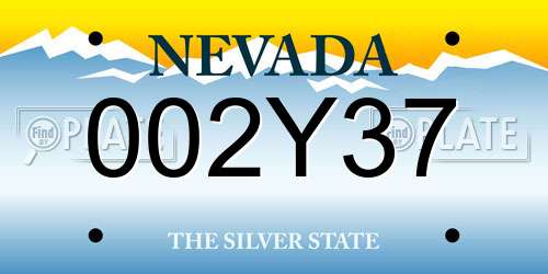 002Y37 Nevada License Plate