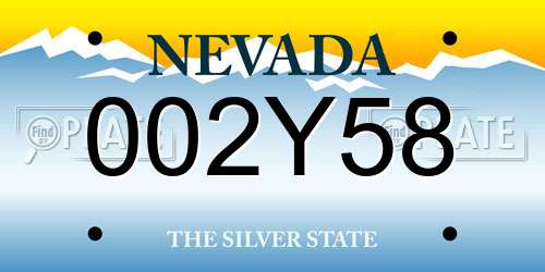 002Y58 Nevada License Plate