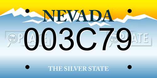 003C79 Nevada License Plate