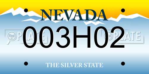 003H02 Nevada License Plate