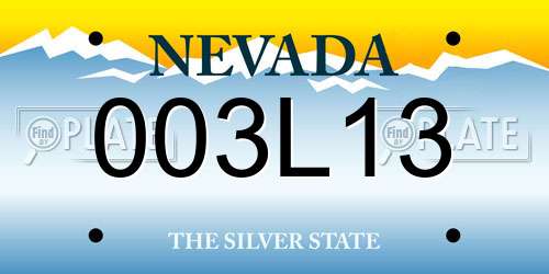 003L13 Nevada License Plate