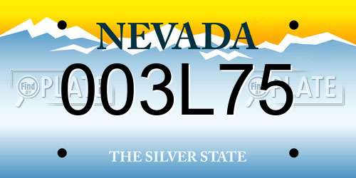003L75 Nevada License Plate