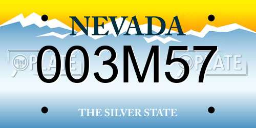 003M57 Nevada License Plate
