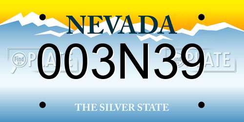 003N39 Nevada License Plate