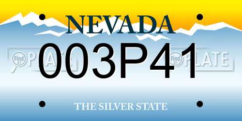 003P41 Nevada License Plate