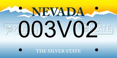 003V02 Nevada License Plate
