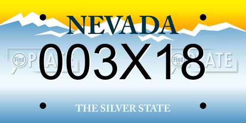 003X18 Nevada License Plate