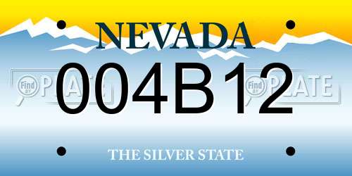 004B12 Nevada License Plate