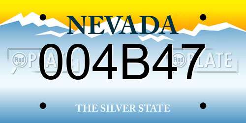 004B47 Nevada License Plate