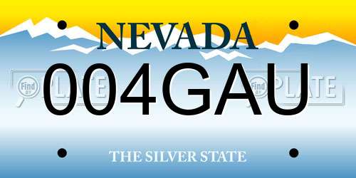 004GAU Nevada License Plate