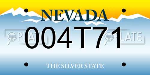 004T71 Nevada License Plate