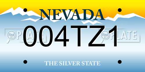 004TZ1 Nevada License Plate