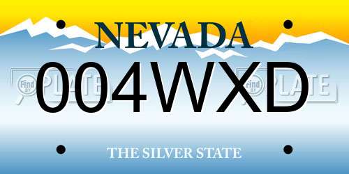 004WXD Nevada License Plate