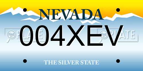 004XEV Nevada License Plate