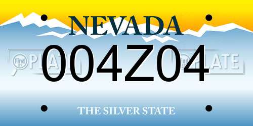 004Z04 Nevada License Plate