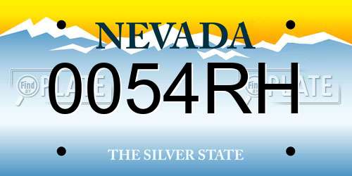 0054RH Nevada License Plate