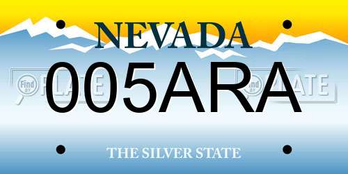 005ARA Nevada License Plate