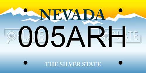 005ARH Nevada License Plate