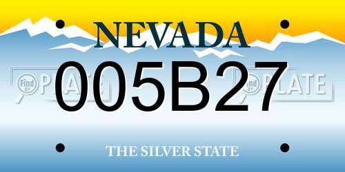 005B27 Nevada License Plate