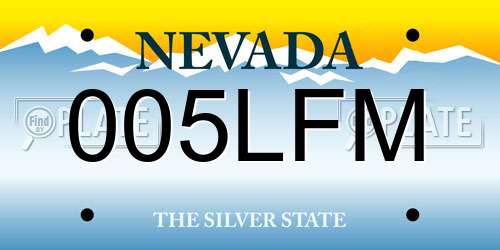 005LFM Nevada License Plate