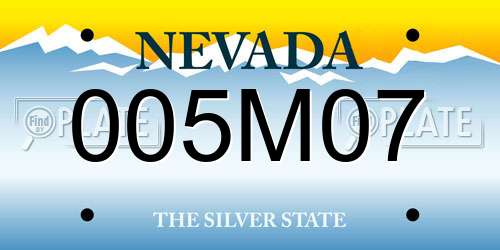 005M07 Nevada License Plate