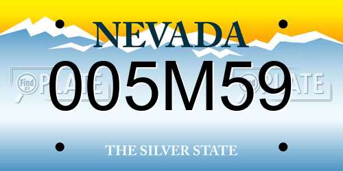 005M59 Nevada License Plate