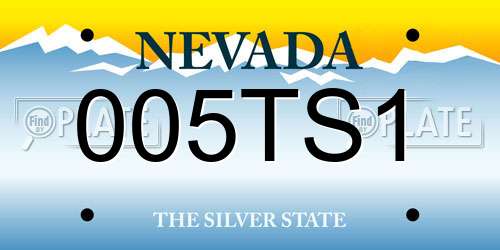 005TS1 Nevada License Plate