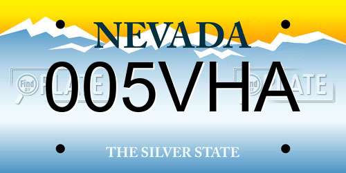 005VHA Nevada License Plate