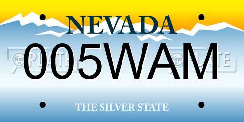 005WAM Nevada License Plate