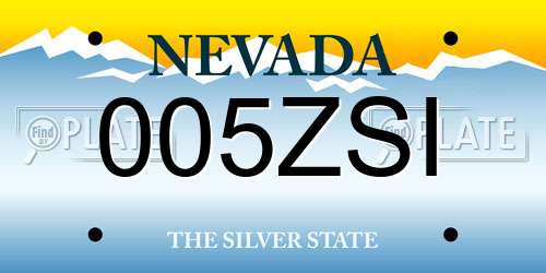 005ZSI Nevada License Plate