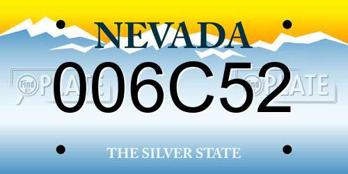 006C52 Nevada License Plate