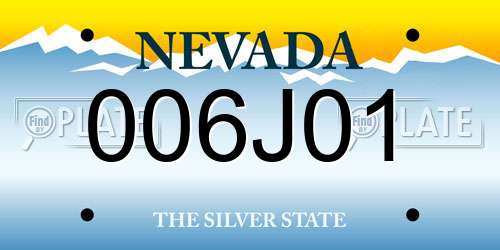 006J01 Nevada License Plate