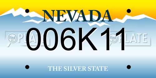 006K11 Nevada License Plate