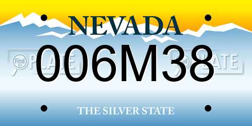 006M38 Nevada License Plate